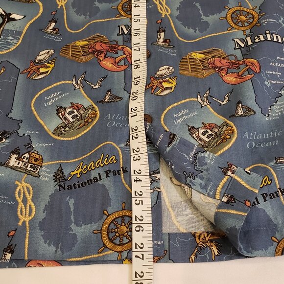 David Carey Originals Button Up Graphic Print State Shirt Maine Men's XL - Picture 9 of 12